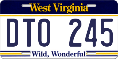WV license plate DTO245