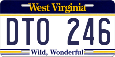 WV license plate DTO246