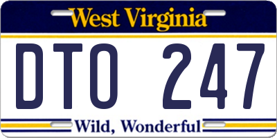 WV license plate DTO247