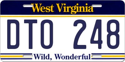 WV license plate DTO248