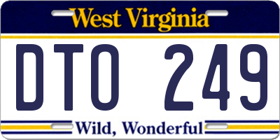 WV license plate DTO249