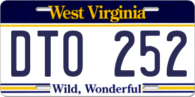 WV license plate DTO252