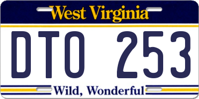 WV license plate DTO253