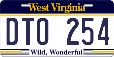 WV license plate DTO254