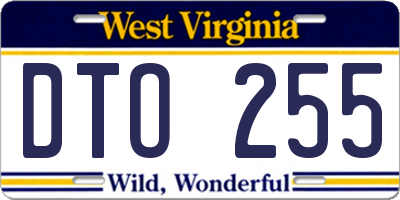 WV license plate DTO255