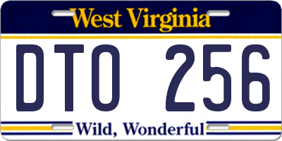 WV license plate DTO256