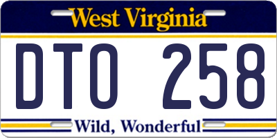 WV license plate DTO258