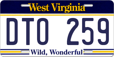 WV license plate DTO259