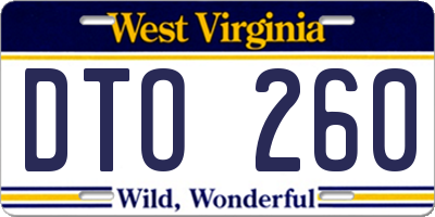 WV license plate DTO260