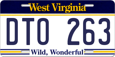 WV license plate DTO263