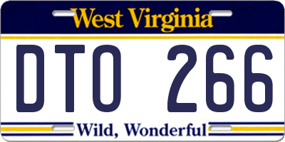 WV license plate DTO266