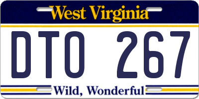 WV license plate DTO267