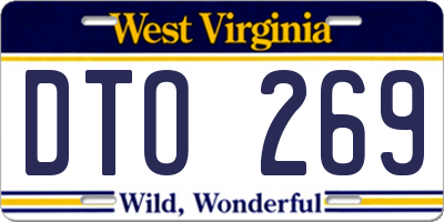 WV license plate DTO269