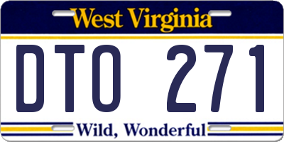 WV license plate DTO271