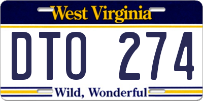 WV license plate DTO274