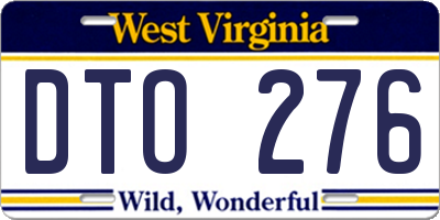 WV license plate DTO276