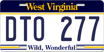 WV license plate DTO277
