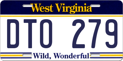 WV license plate DTO279