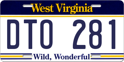 WV license plate DTO281
