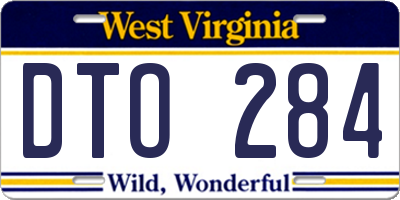 WV license plate DTO284