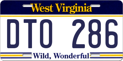 WV license plate DTO286