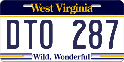 WV license plate DTO287