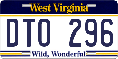 WV license plate DTO296