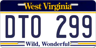 WV license plate DTO299