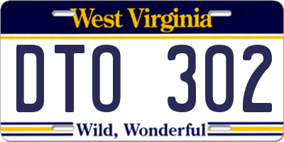 WV license plate DTO302
