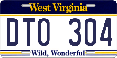 WV license plate DTO304