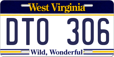 WV license plate DTO306