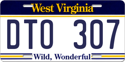 WV license plate DTO307