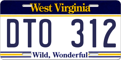 WV license plate DTO312
