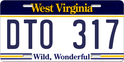 WV license plate DTO317