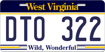 WV license plate DTO322
