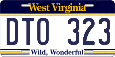 WV license plate DTO323