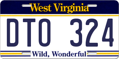 WV license plate DTO324