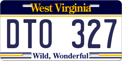 WV license plate DTO327