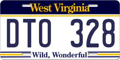 WV license plate DTO328