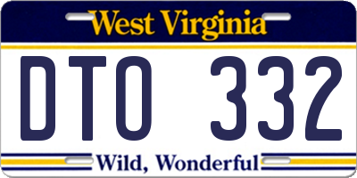 WV license plate DTO332