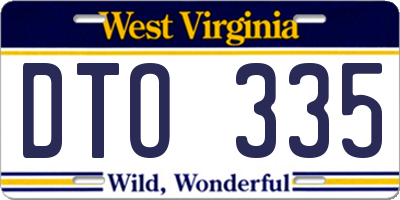 WV license plate DTO335