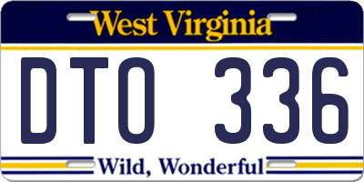 WV license plate DTO336