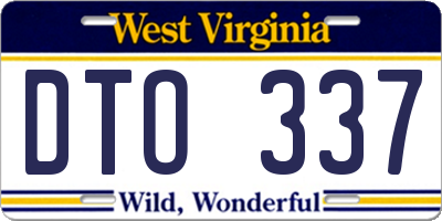 WV license plate DTO337
