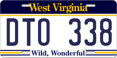 WV license plate DTO338