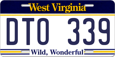 WV license plate DTO339