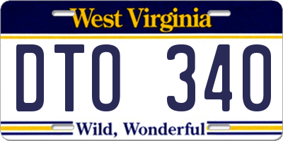 WV license plate DTO340