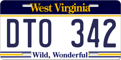 WV license plate DTO342