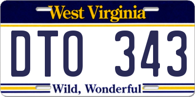 WV license plate DTO343