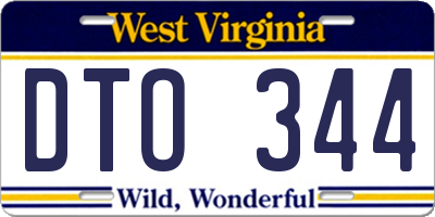 WV license plate DTO344