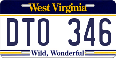 WV license plate DTO346